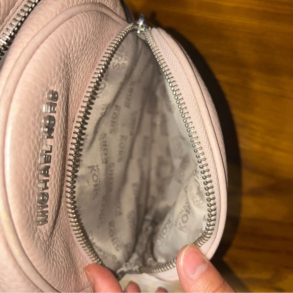 Michael Kors Blush Pink Studded Pebbled Leather Mini Backpack